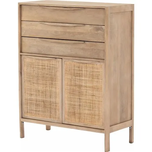 Selena Cane Tall Dresser - Beige