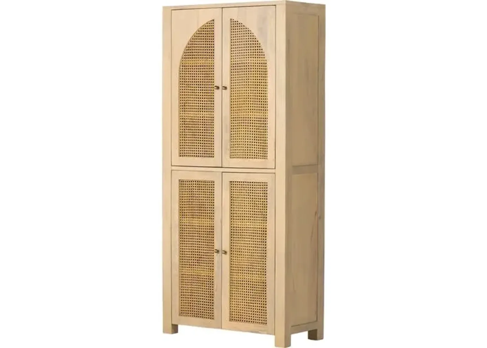 Sabrina Cane Tall Cabinet - Natural Wash - Beige