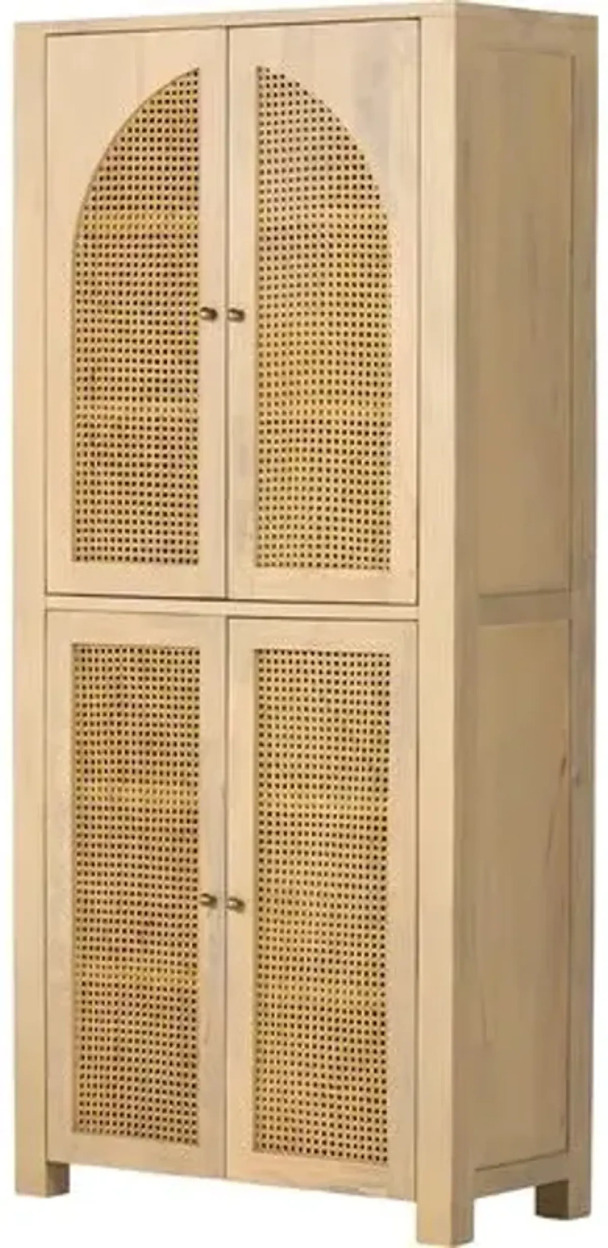 Sabrina Cane Tall Cabinet - Natural Wash - Beige