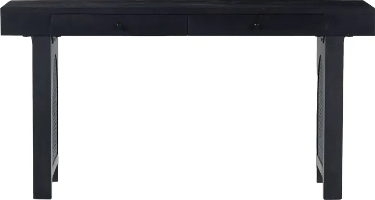 Sabrina Cane Desk, Black Wash