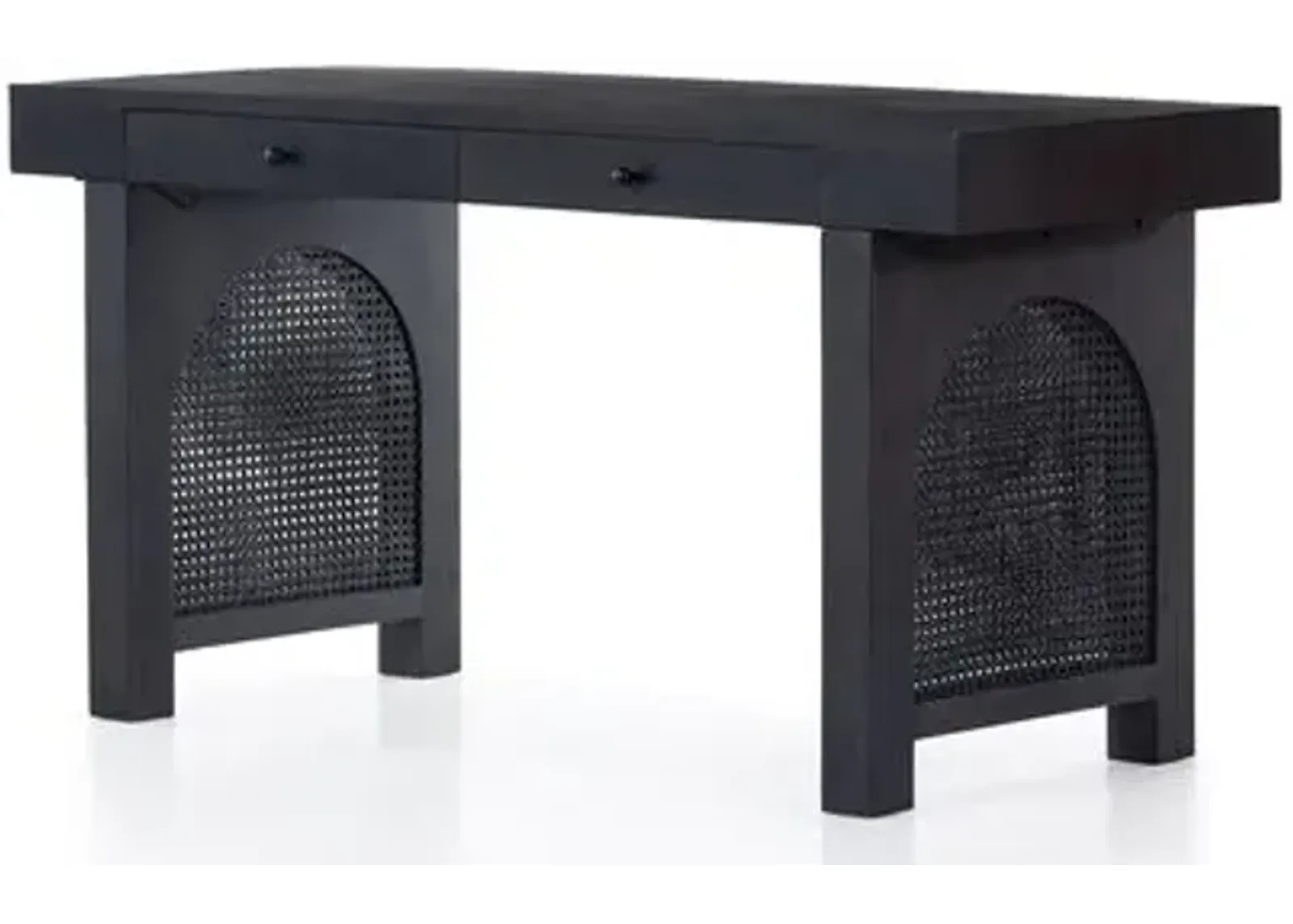 Sabrina Cane Desk - Black Wash