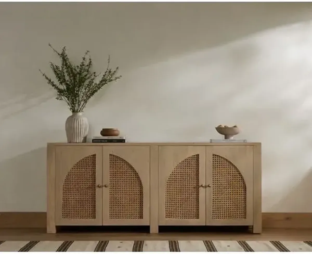 Sabrina Cane Sideboard - Natural Wash - Beige