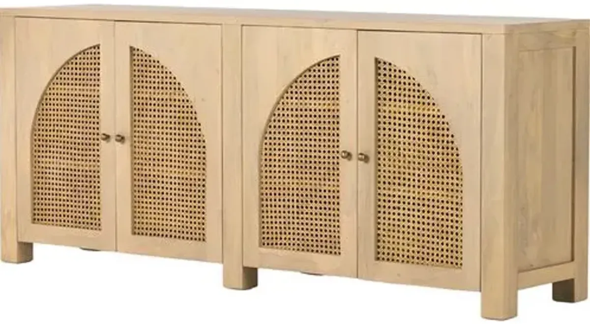 Sabrina Cane Sideboard - Natural Wash - Beige