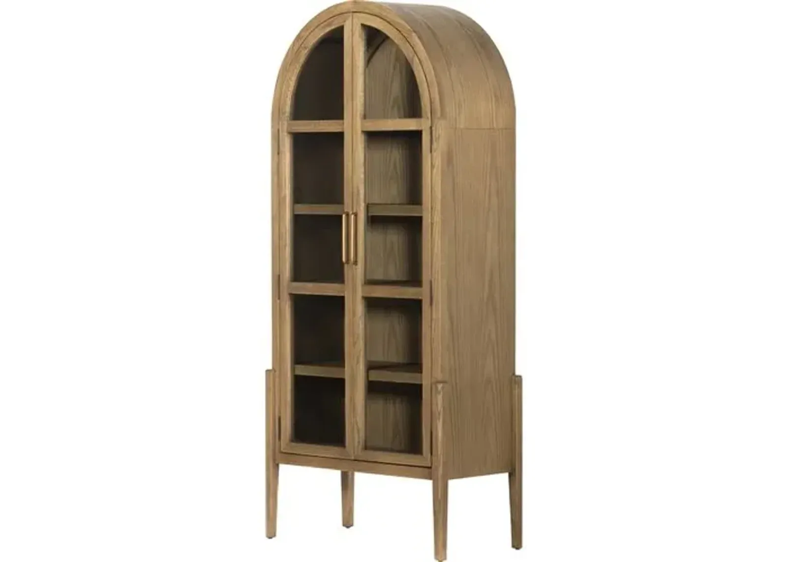 Talia Arched Cabinet - Drifted Oak - Brown