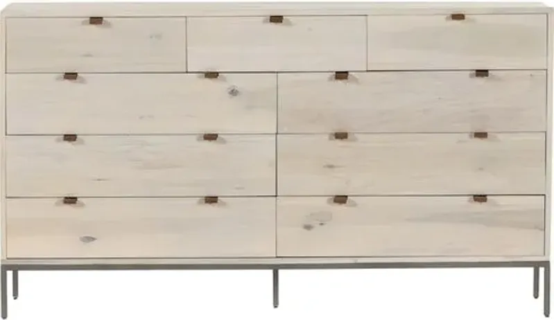 Justina 9-Drawer Dresser - Dove Poplar - Beige