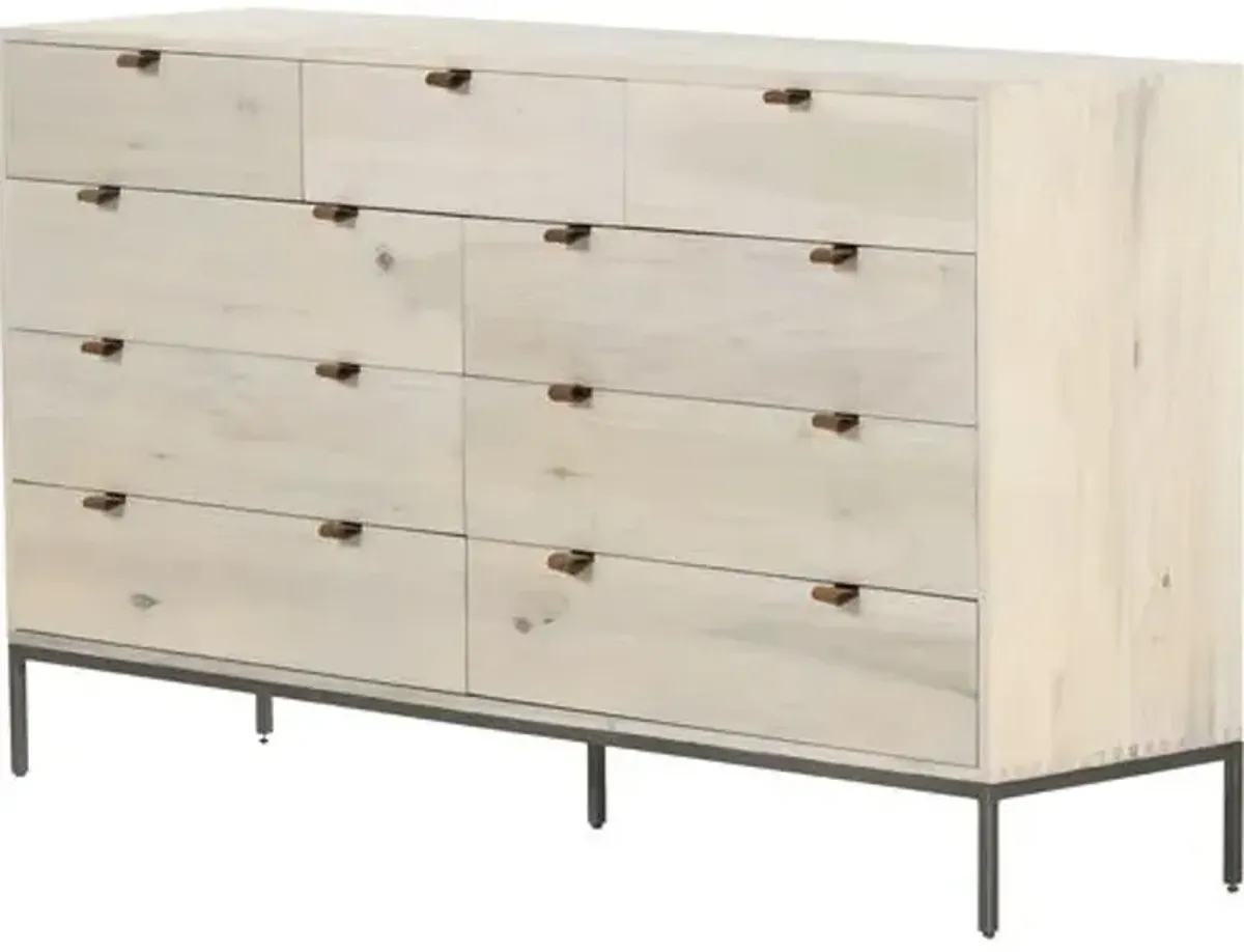 Justina 9-Drawer Dresser - Dove Poplar - Beige