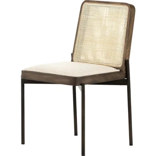 Rider Cane Dining Chair - Rustic Fawn/Cream Performance - Ivory