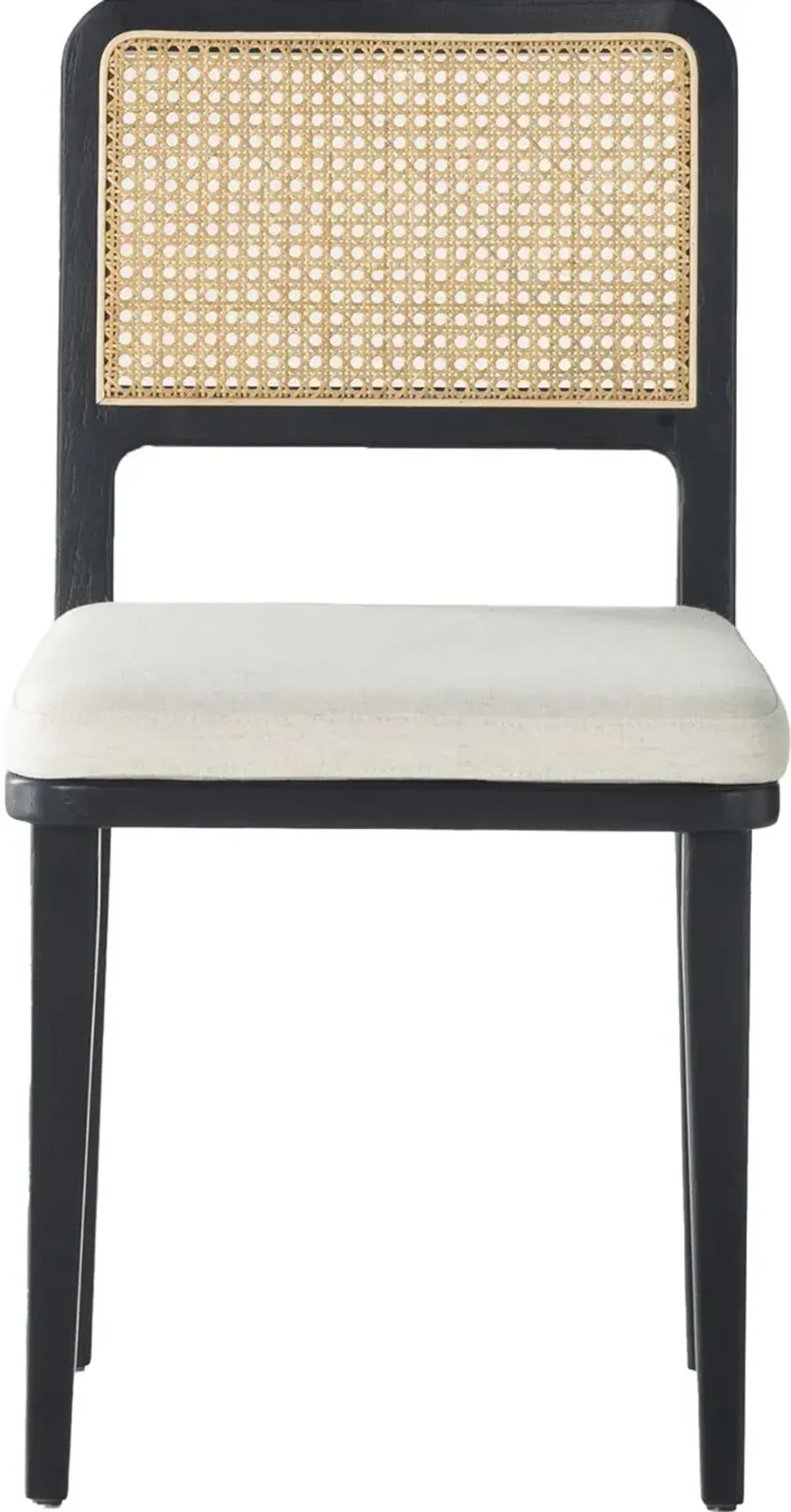 Michaela Cane Dining Chair, Brushed Ebony/Flax Performance