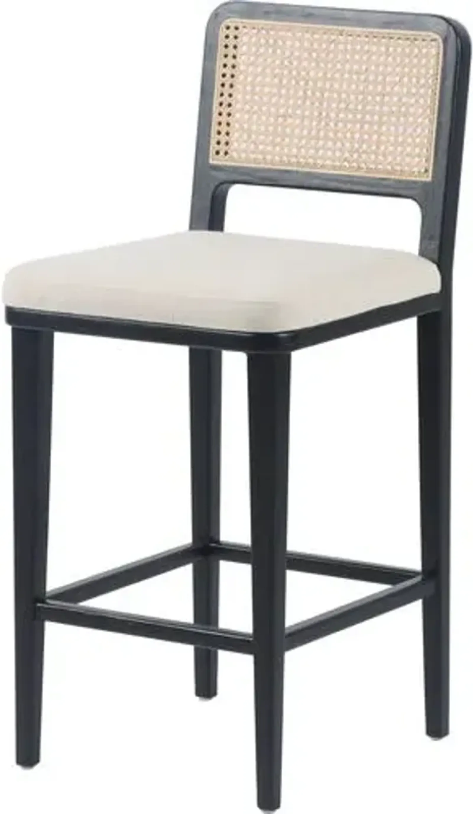 Michaela Cane Counter Stool - Brushed Ebony/Flax Performance