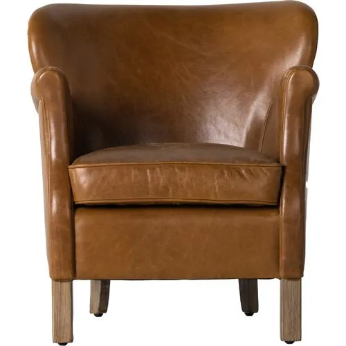 Jean Club Chair - Vintage Soft Carmel Leather