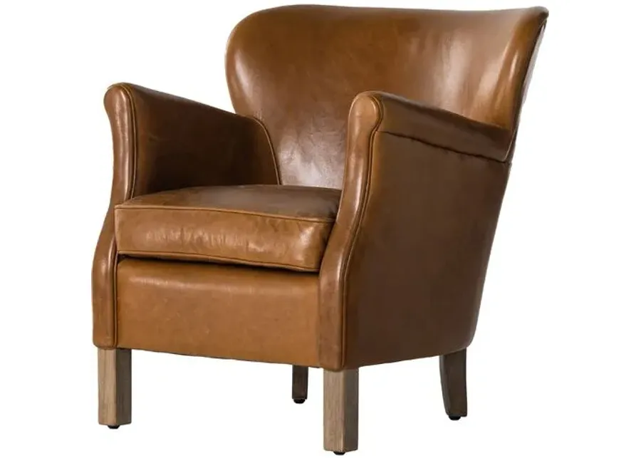 Jean Club Chair - Vintage Soft Carmel Leather