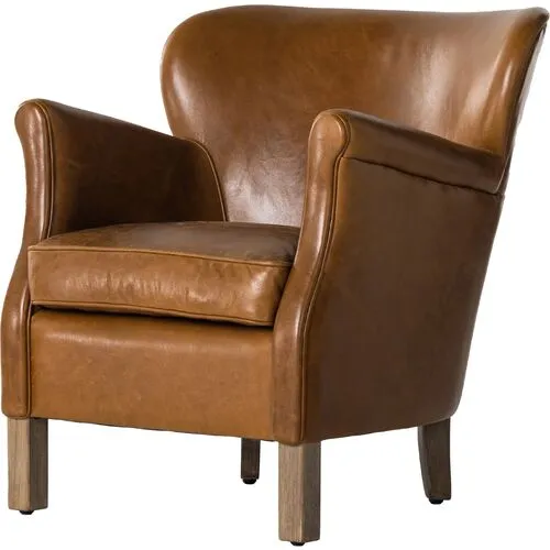 Jean Club Chair - Vintage Soft Carmel Leather