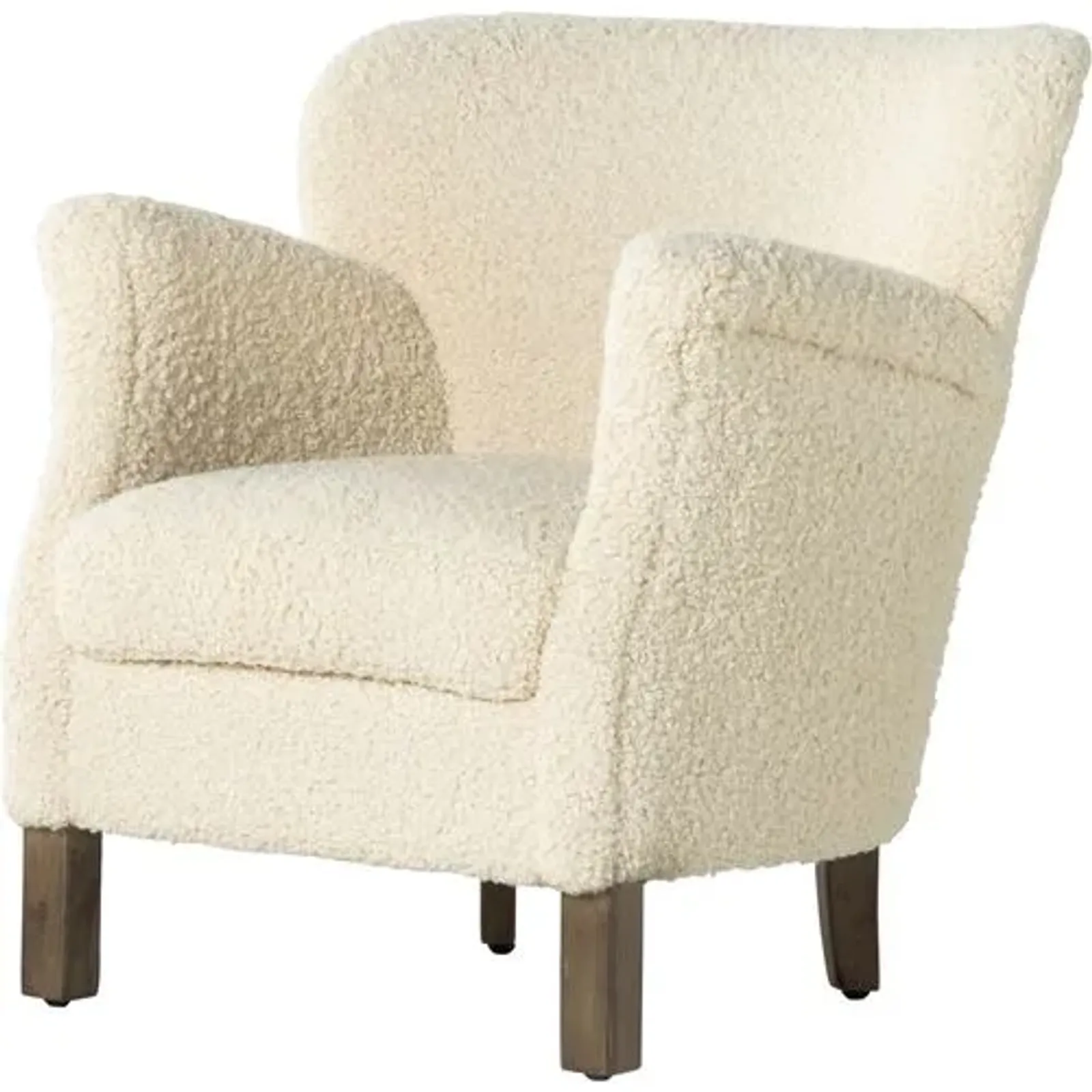 Jean Club Chair - Harben Ivory Sheepskin