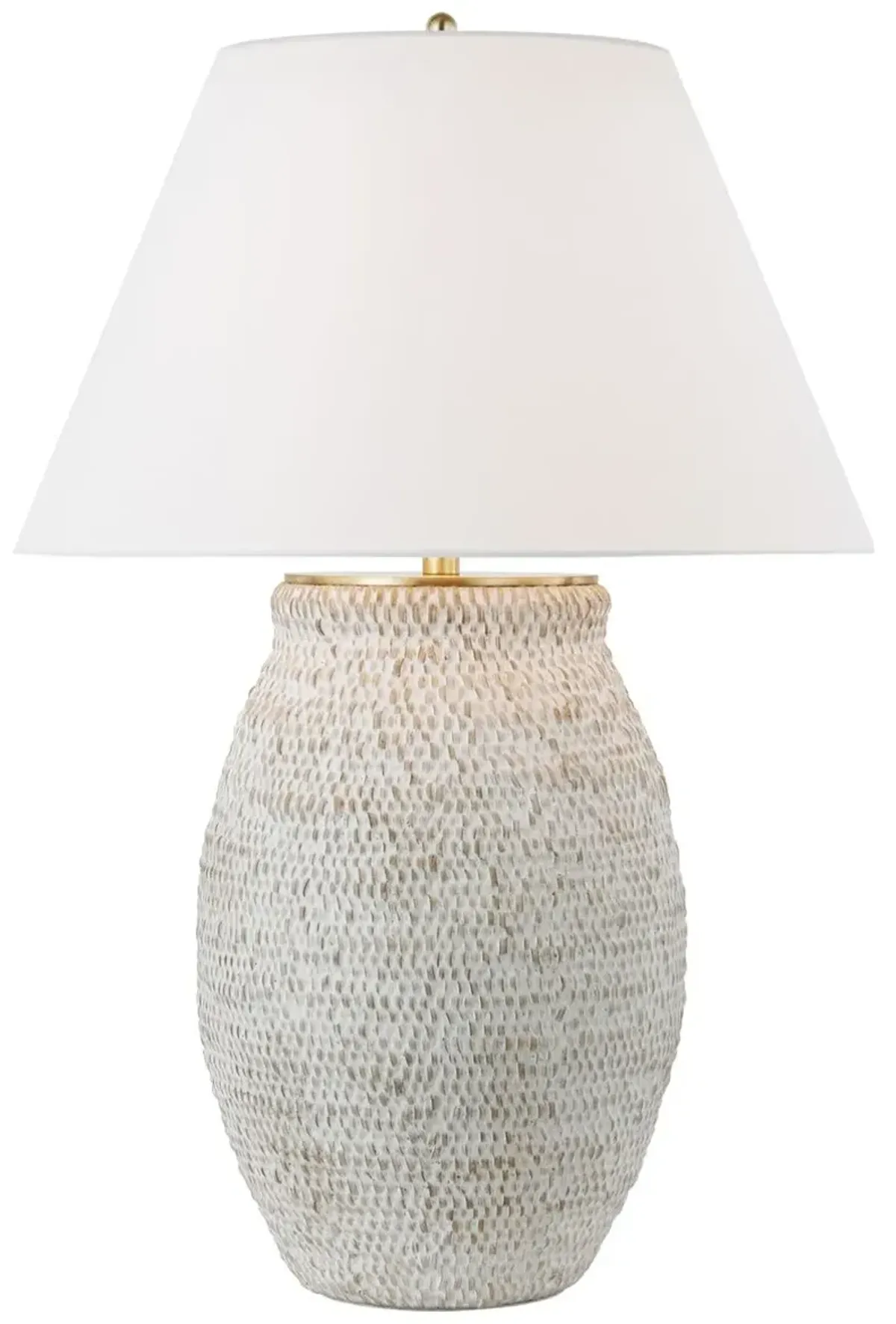 Visual Comfort - Avedon Large Table Lamp - Plaster White Rattan