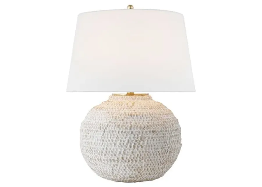 Visual Comfort - Avedon Small Table Lamp - Plaster White Rattan