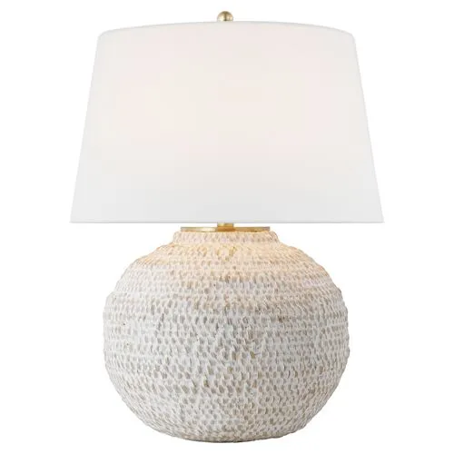 Visual Comfort - Avedon Small Table Lamp - Plaster White Rattan