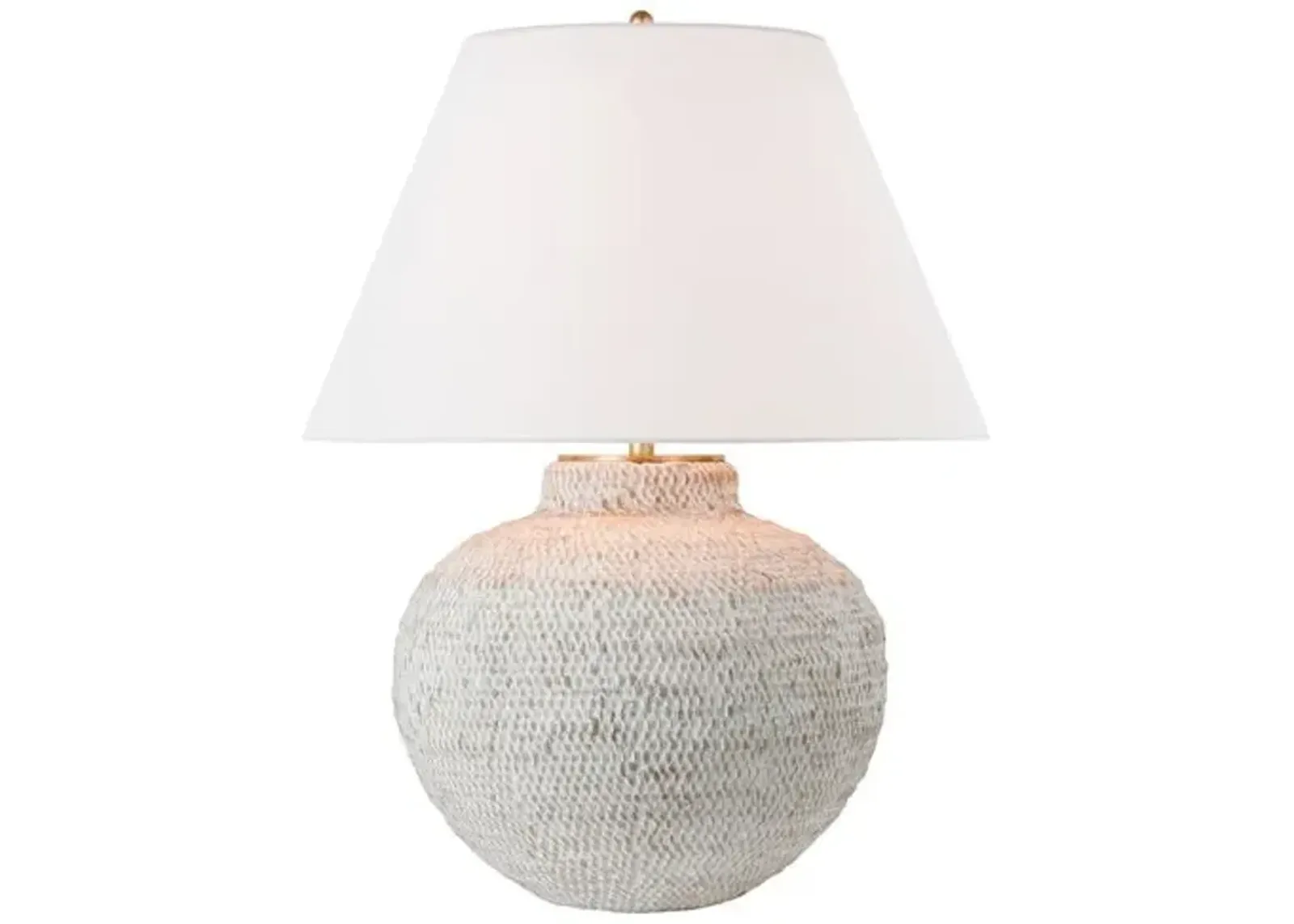 Visual Comfort - Avedon Medium Table Lamp - Plaster White Rattan