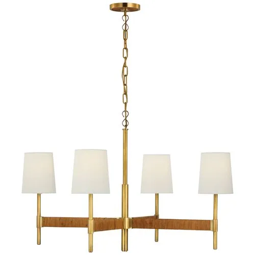 Visual Comfort - Elle Large Rattan Chandelier - Gold