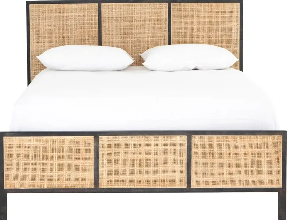 Selena Cane Bed - Black