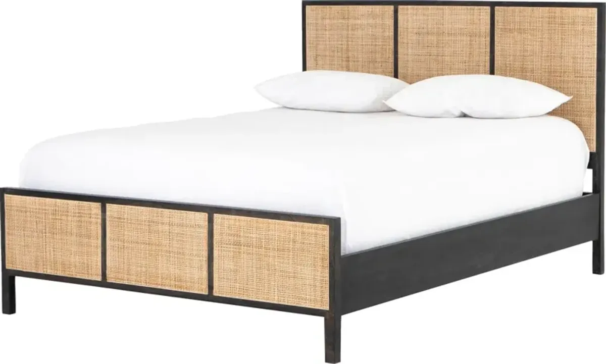 Selena Cane Bed - Black