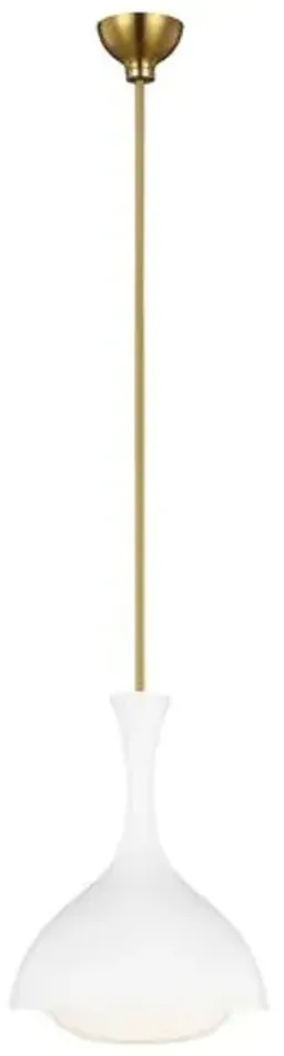 Matte White/Burnished Brass color