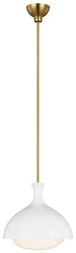 Matte White/Burnished Brass color