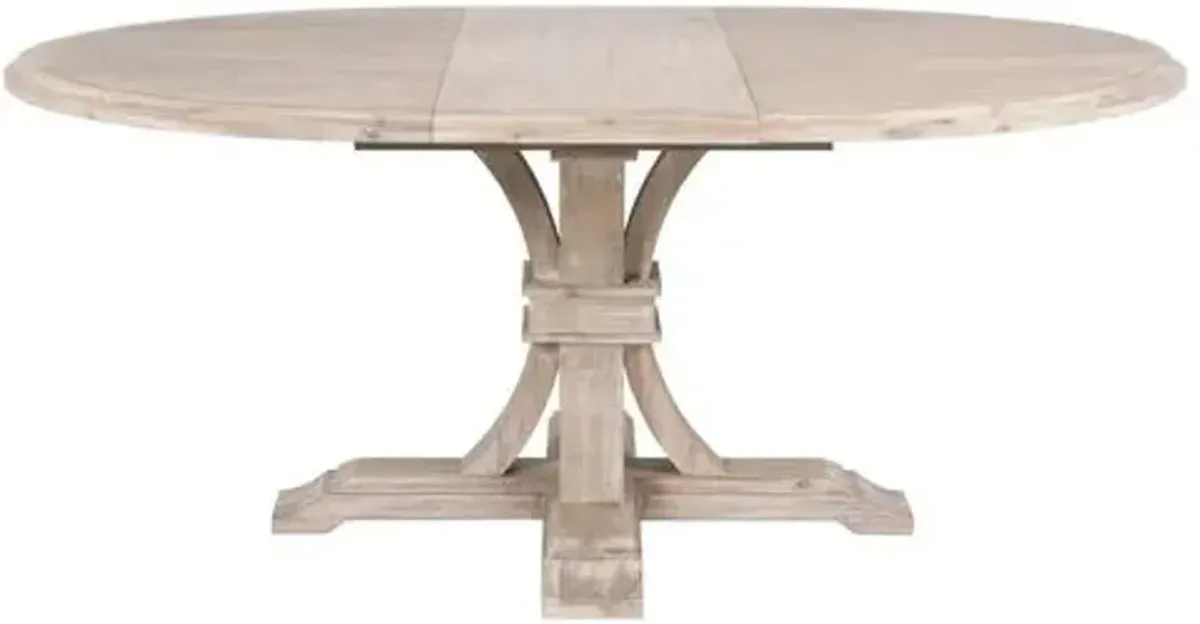 Joel Round Extension Dining Table - Natural Gray