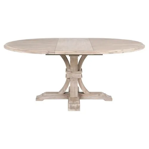 Joel Round Extension Dining Table - Natural Gray