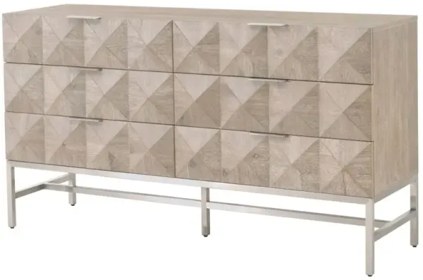 Chris 6-Drawer Dresser, Natural Gray
