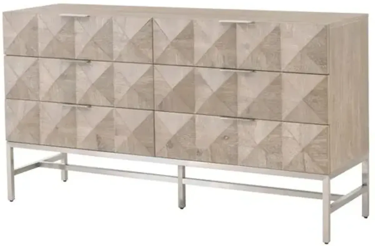 Chris 6-Drawer Dresser - Natural Gray