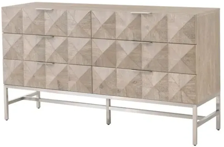 Chris 6-Drawer Dresser - Natural Gray