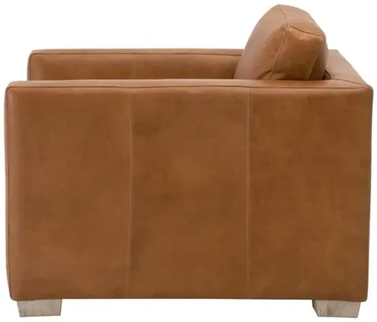 Remy Taper-Arm Sofa Chair - Whiskey Brown Leather