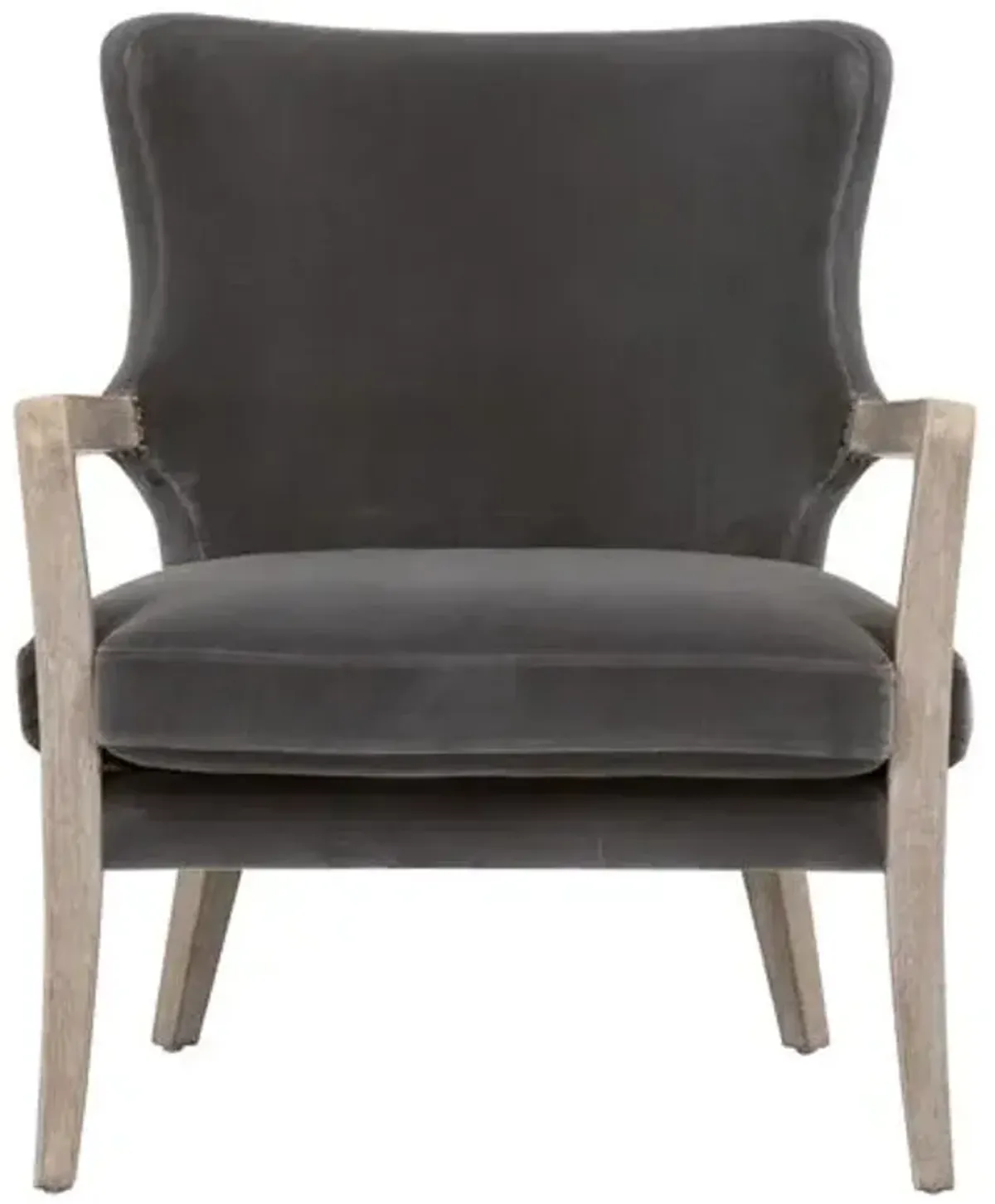 Callie Accent Chair - Dark Dove Velvet - Gray, Comfortable, Durable, Velvet Upholstery, Cushioned