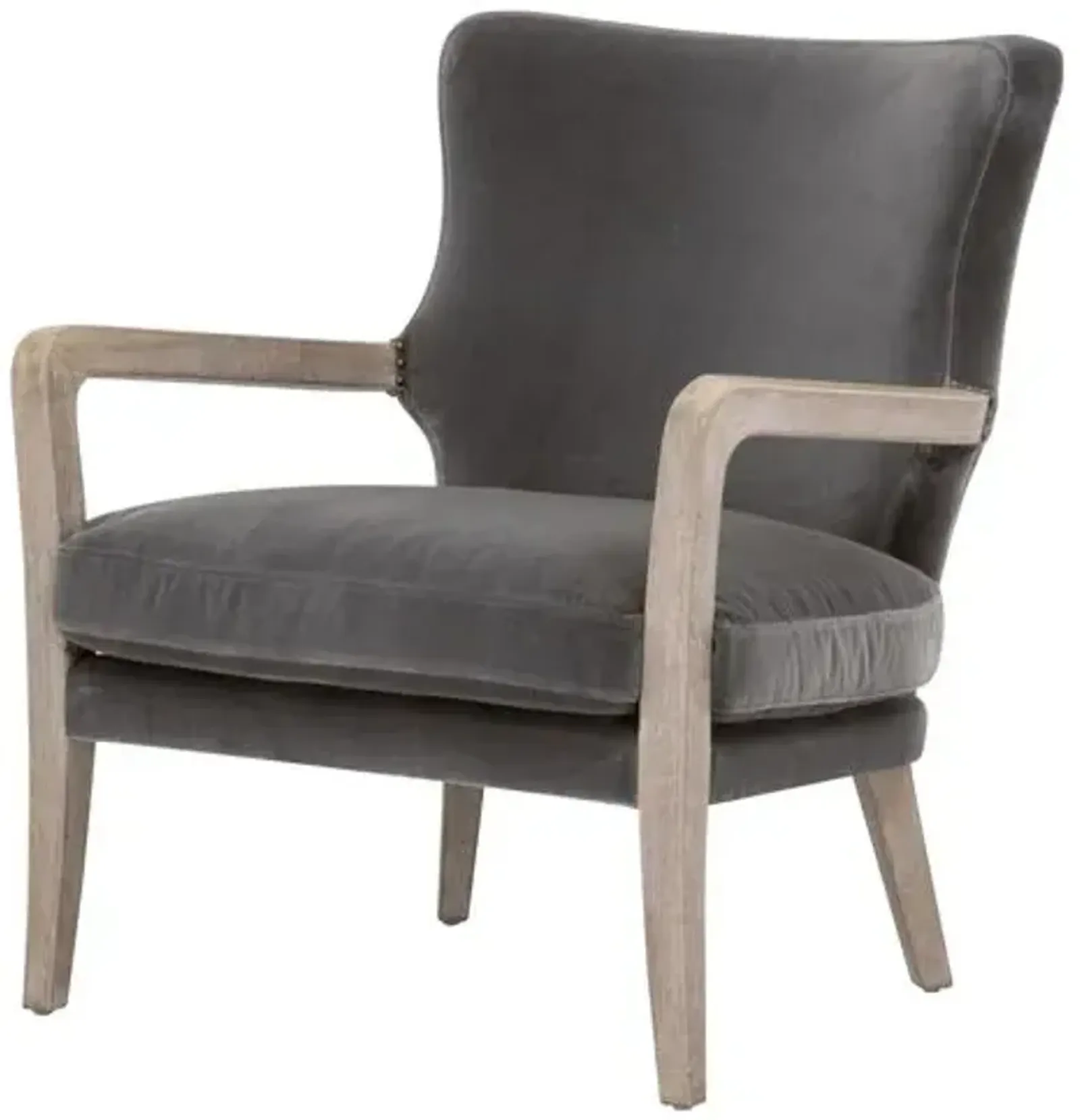 Callie Accent Chair - Dark Dove Velvet - Gray, Comfortable, Durable, Velvet Upholstery, Cushioned