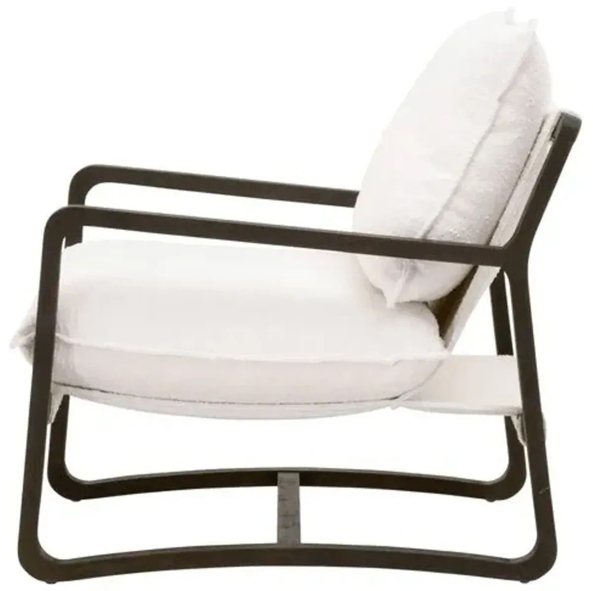 Clay Lounge Chair - Matte Brown/Performance Boucle Snow - White