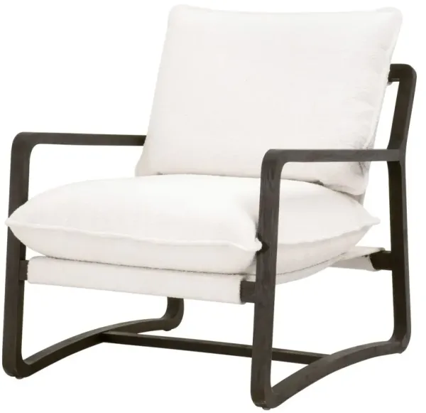 Clay Lounge Chair, Matte Brown/Performance Boucle Snow