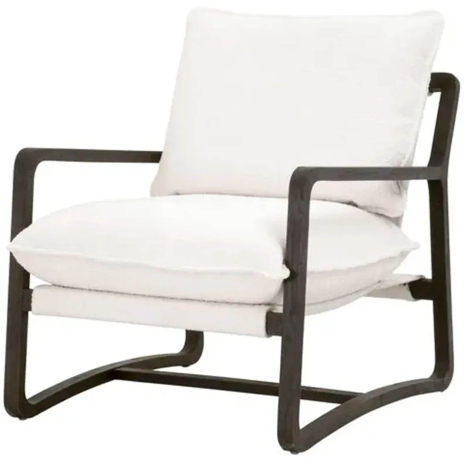 Clay Lounge Chair - Matte Brown/Performance Boucle Snow - White