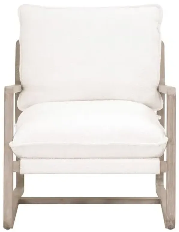 Clay Lounge Chair - Natural Gray/Performance Boucle Snow - White