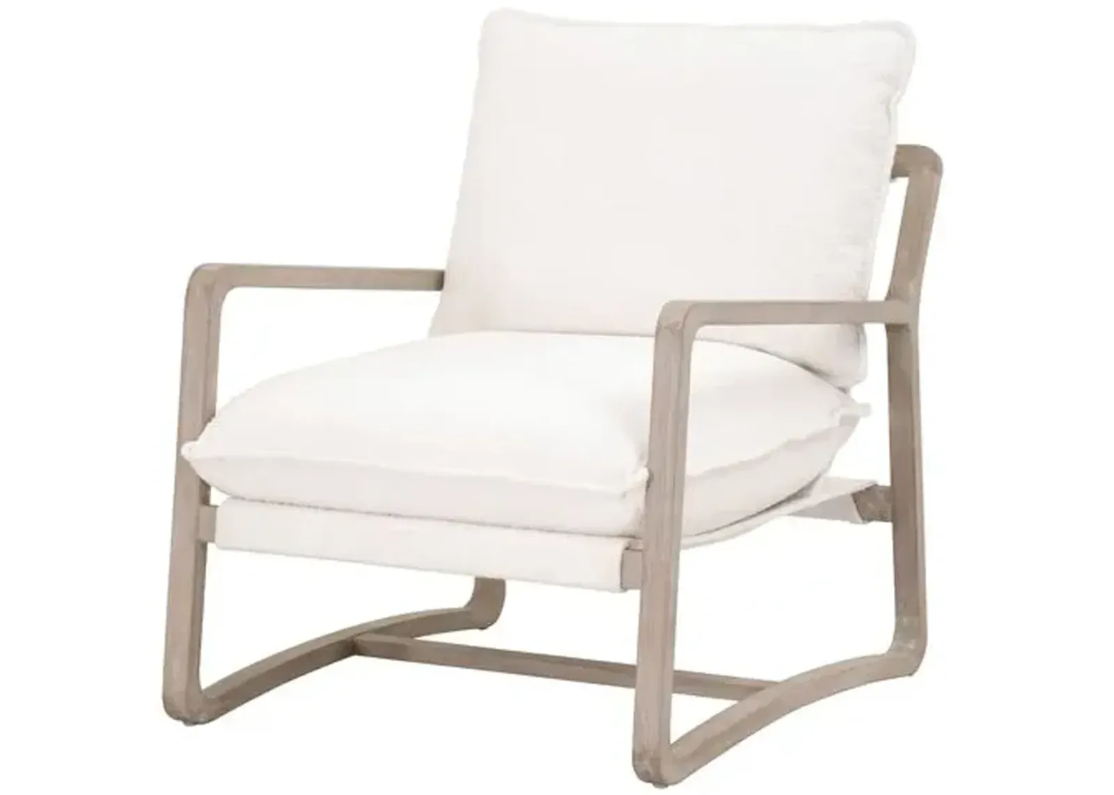 Clay Lounge Chair - Natural Gray/Performance Boucle Snow - White