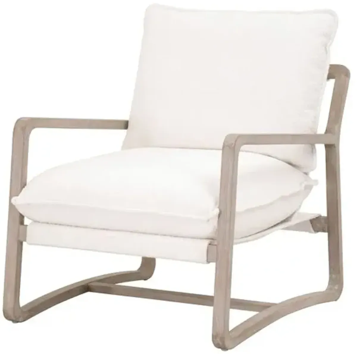 Clay Lounge Chair - Natural Gray/Performance Boucle Snow - White