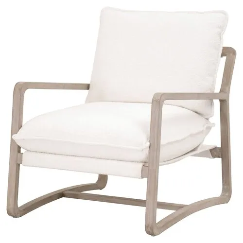 Clay Lounge Chair - Natural Gray/Performance Boucle Snow - White