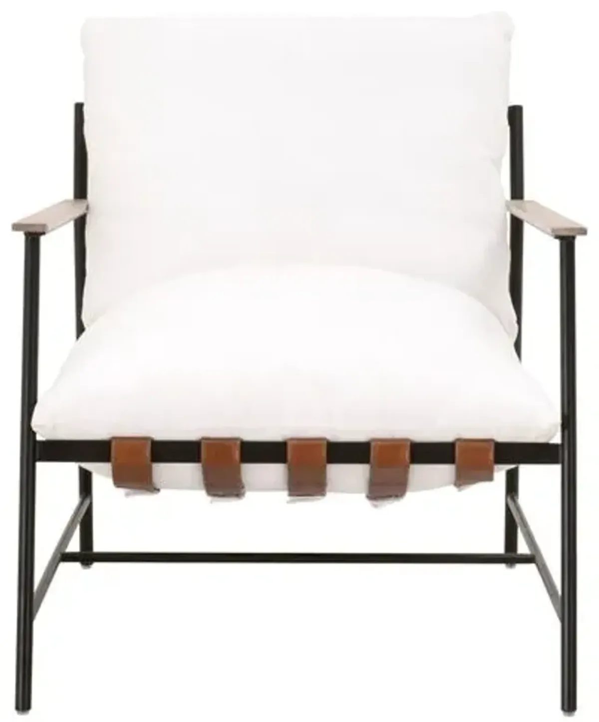 Arturo Lounge Chair - Black Iron/Pearl Performance - White