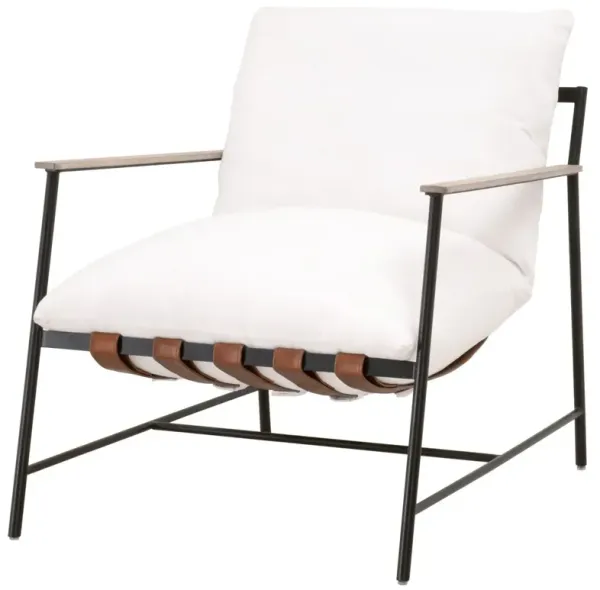 Arturo Lounge Chair, Black Iron/Pearl Performance
