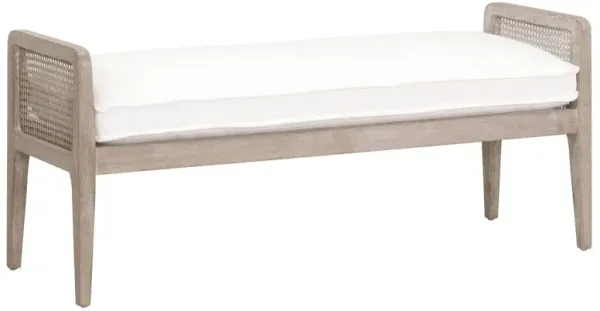 Winnie Cane Bench, Pearl Performance/Natural Gray