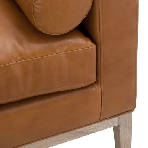 Remy Upholstered Bench - Whiskey Brown Leather