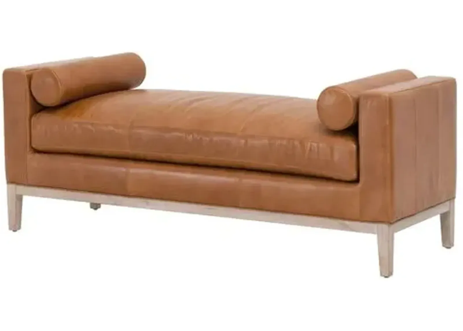 Remy Upholstered Bench - Whiskey Brown Leather