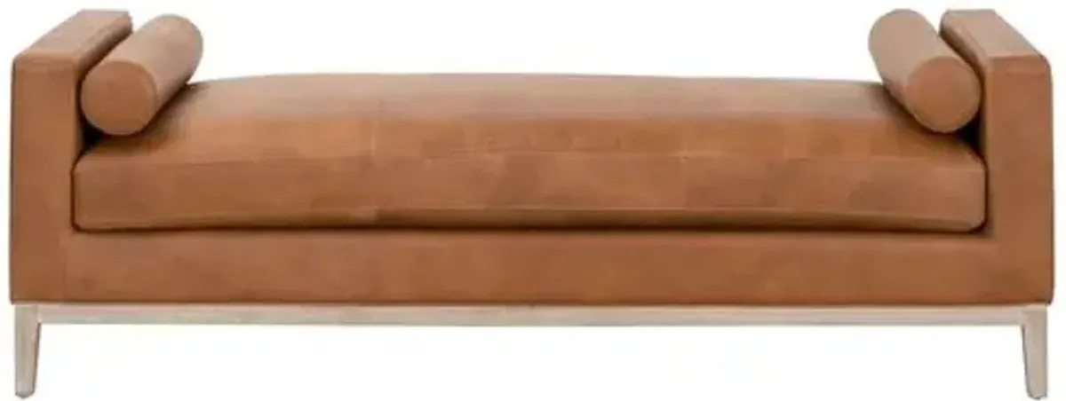 Remy Upholstered Daybed - Whiskey Brown Leather - Comfortable, Sturdy