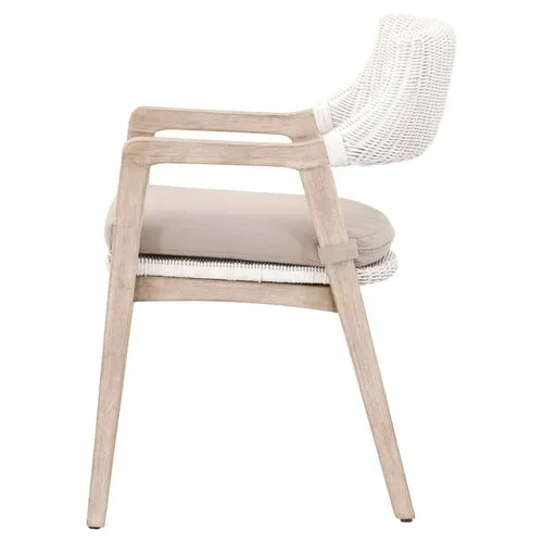 Laura Rope Armchair - Light Gray/White