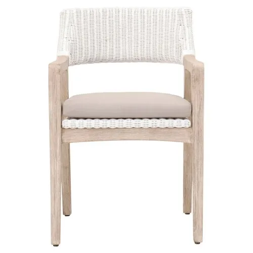 Laura Rope Armchair - Light Gray/White