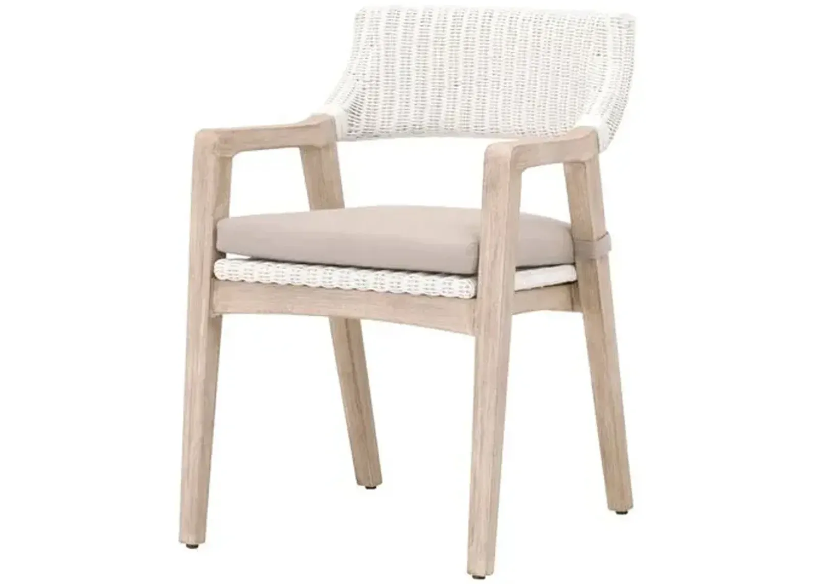 Laura Rope Armchair - Light Gray/White